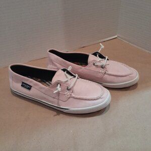 Pink Sperry Women's Lounge Away Chambray Shoe